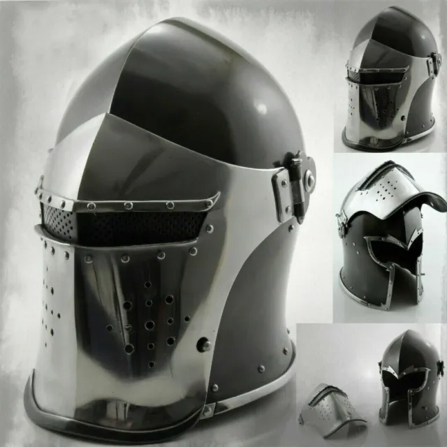 Medieval Knight Sugarloaf Crusader Helmet Armor Templar Viking Helmet SCA Larp