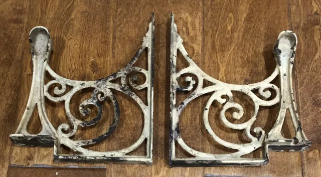 2 Pieces Antique Cast Iron Decorative Brackets 1800’s Estate In MS