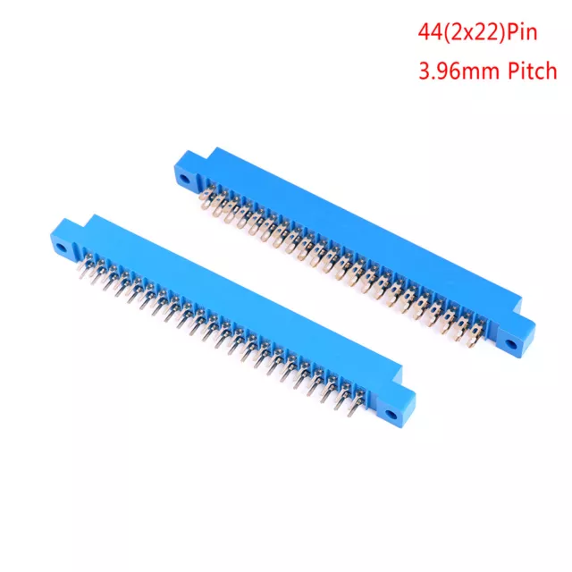 PCB card edge connector dual 2 X 22 PIN 44 Pin 3.96mm gold slot solder socket~mj