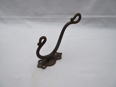 genuinely vintage ornate cast iron metal hook coat peg