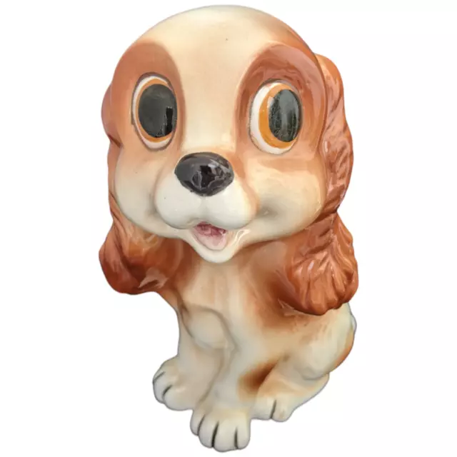 Cocker Spaniel Dog Figurine Big Eyed Ceramic Lady Cute Japan Vintage 6"