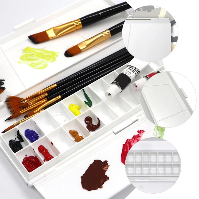 Tavolozza ad acquerello in ceramica quadrata/rettangolare tavolozza di miscelazione dei colori facile da pulire vernice Pallet ptura arte fornure  21