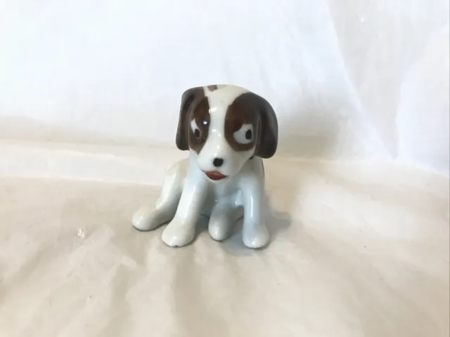 Vintage 1950s Porcelain Japan Dog  Miniature Jack Russell Terrier Puppy