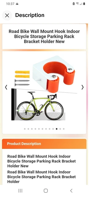 Road Bike Wall Mount Hook Indoor Bicycle Storage Parking Rack Bracket Holder New