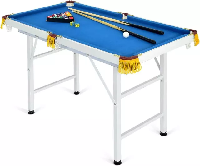 47"/48" Billiard Table Set, Portable Pool Ball Game with 2 Cue Sticks, 2 Rubs &