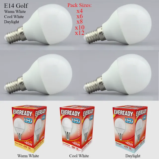 E14 LED 5.2W = 40W Golf Round Globe Light Bulb Lamp Warm White Cool Daylight UK