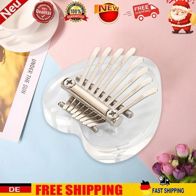 Mini Kalimba Daumenklavier Acryl 8-Ton süßes Fingerklavier Musik Geschenk (Herz)