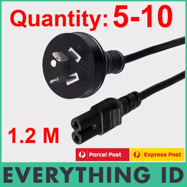 Bulk 1.2M Figure 8 Power Cord 2 Pin Core Prong Plug Iec-C7 Ac Cable Lead Laptop