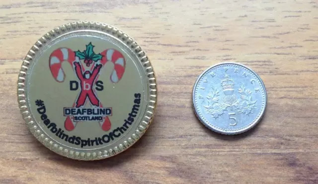 Deafblind Scotland Spirit of  Christmas badge.  Free UK Postage