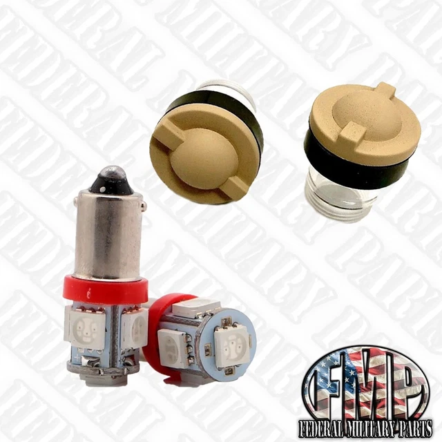 MILITARY HUMVEE M998 Red Dash Bulbs & Lens Complete Kit HMMWV Bulb 6