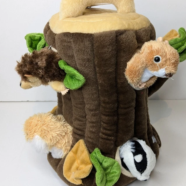 Hideaway Puppets Dieren The Puppet Company – Hideaway Poppen Boomhut: 6 Vingerpoppen In Een Schattige Boomstam Speelhuis Voor Kinderen