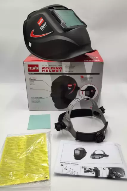 Telwin S.p.A. 802818 casco saldatura tigre per parrucca MMA Mig Mag saldatura nera