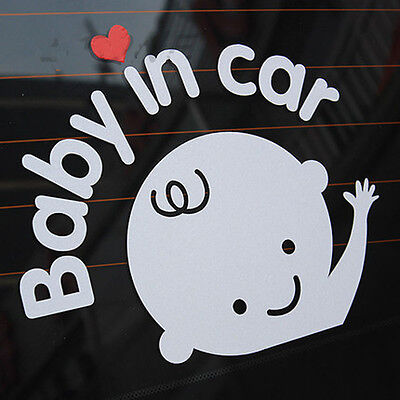 "Baby In Car"" Waving Baby a bordo Letrero de seguridad Linda calcomanía de coche Vinilo Pegatina.AUSG