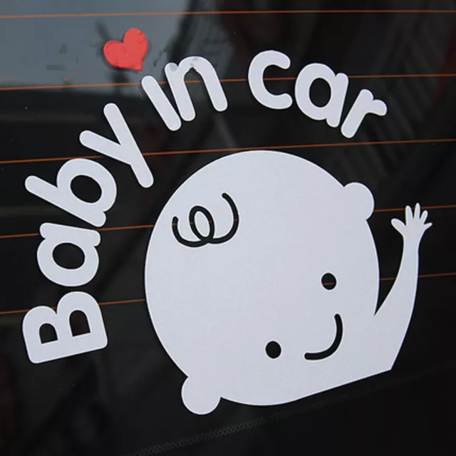 "Baby In Car" Waving Baby on Board Safety Sign Cute Car Decal Vinyl Sticker_tu