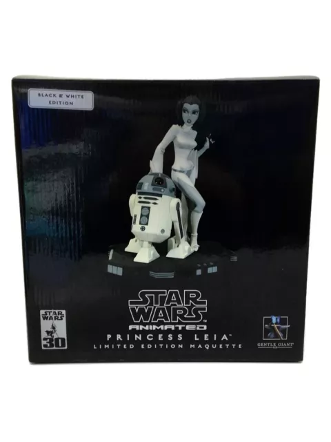 Star Wars Gentle Giant Princess Leia + R2-D2 Animado Blanco y Negro Edición 1/9