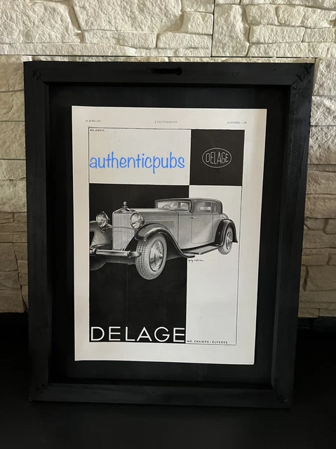 Publicite Delage Voiture Automobile Signe Guy Sabran De 1931 French Ad Car