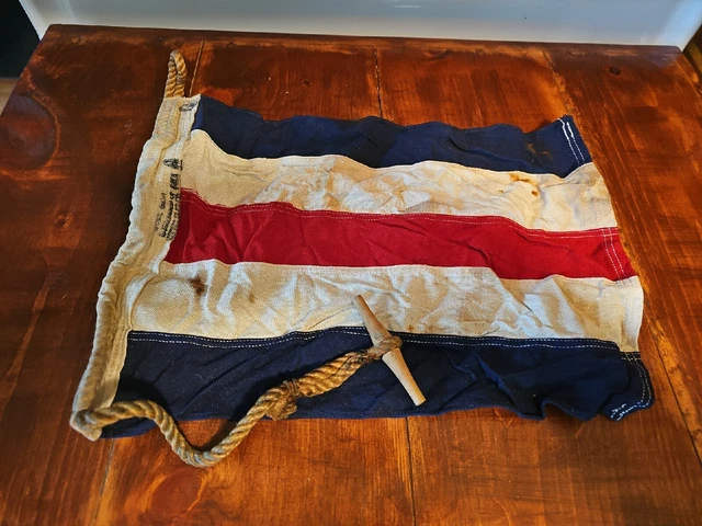 Antique Maritime Nautical Signal Flag Code C Original As Found