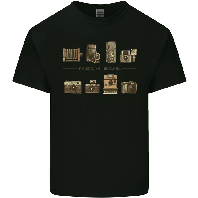 Photography Camera Evolution Photographer Mens Cotton T-Shirt Tee Top