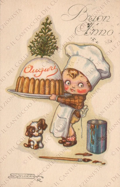 1923 Buon Anno Auguri Artista SGRILLI Cartolina augurale