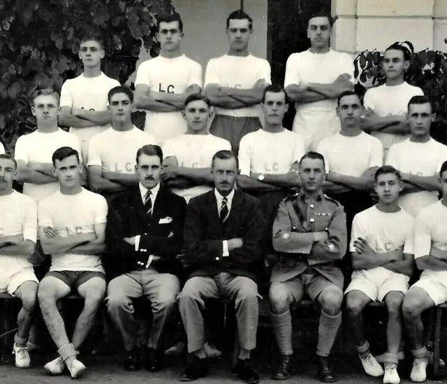 WW1 Era Real Photo Postcard Possibly Labour Corps Soldiers Football Team