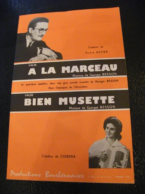 Georges Besson & SPARTITO A La Marceau Georges Besson Bien Musette Corina 1955