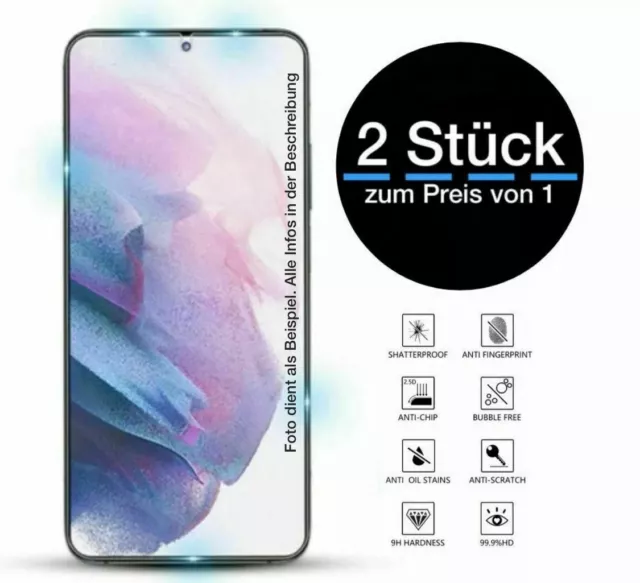 2 x Panzerfolie für Xiaomi Redmi Mi 7 8 9 10 11 10T Pro Lite Premium Schutzglas