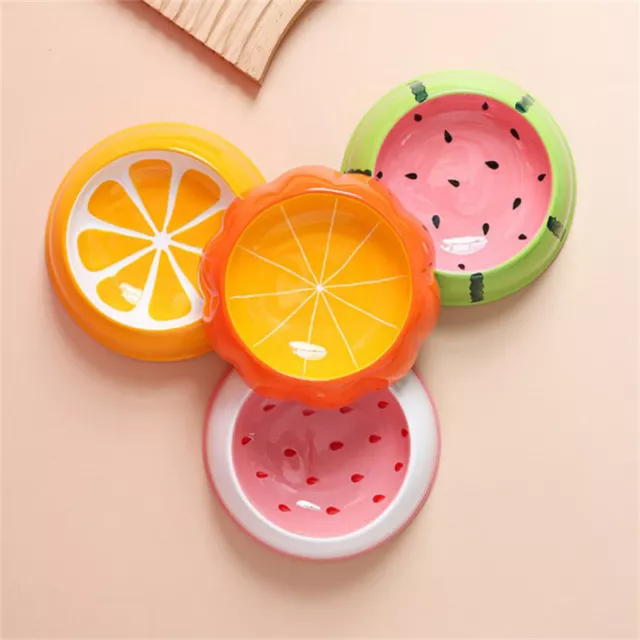 4 Cute Designs Pet Ceramics Bowl Watermelon Strawberry Shape Cat Food Bowl 2