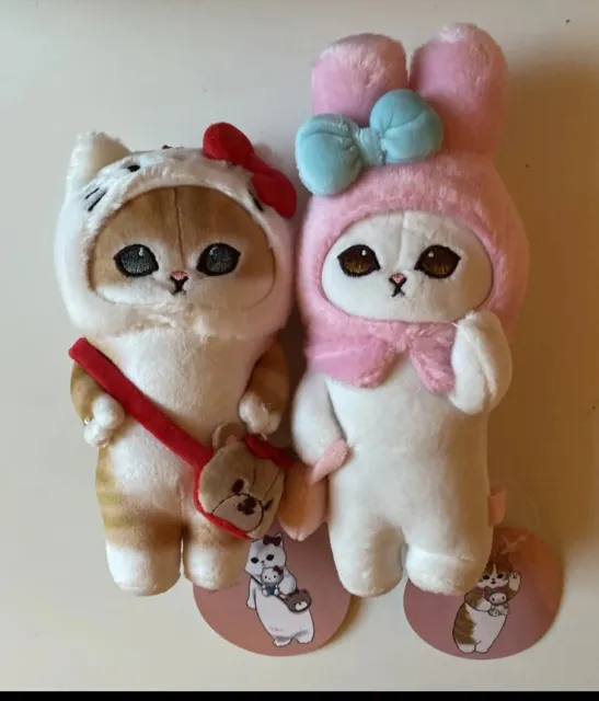 New! mofusand x Sanrio Characters Plush doll  My Melody Hello Kitty Keychain