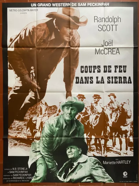 Affiche COUPS DE FEU DANS LA SIERRA Sam PECKINPAH Randolph SCOTT 120x160cm