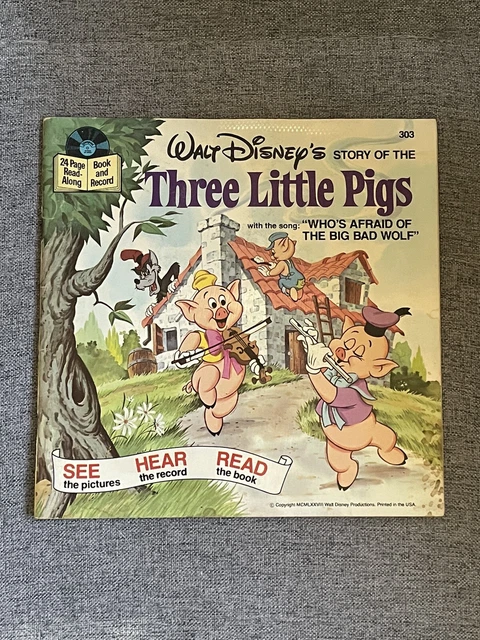 WALT DISNEY'S THE Three Little Pigs Book and Record Read-Along 33 1/3 ...