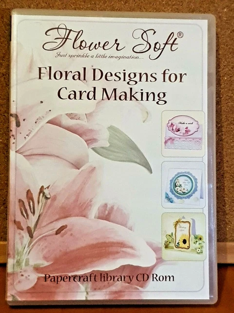 Flores suaves diseños florales fabricación de tarjetas Papercrasft Biblioteca cd rom