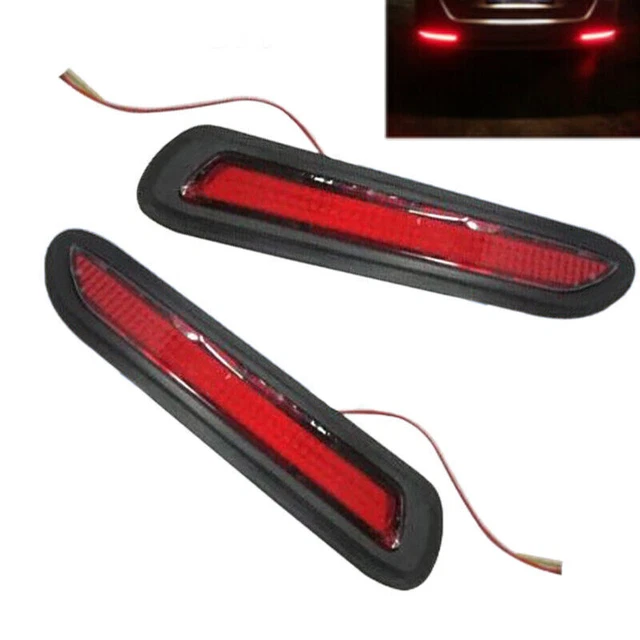 5W 12V Red Lens LED Car Rear Bumper Reflector Taillight Brake Fog Warning Light