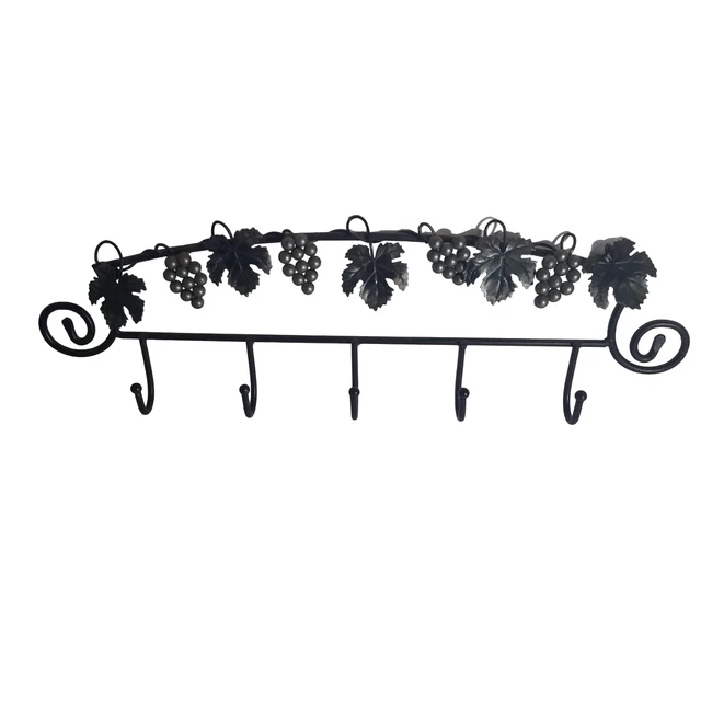 Cast Iron Grape Leaves Hooks Wall Mount Vintage Coat Rack Holder Hat hanger 22"