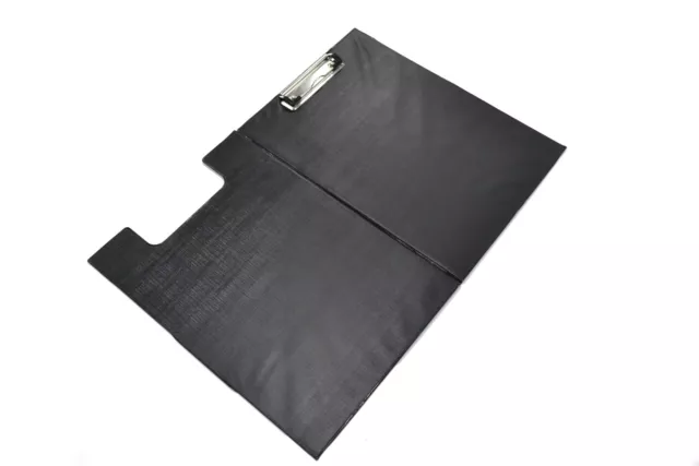 10  x A4 Foldover Black Clipboard Foolscap Fold Over PVC Clip Board