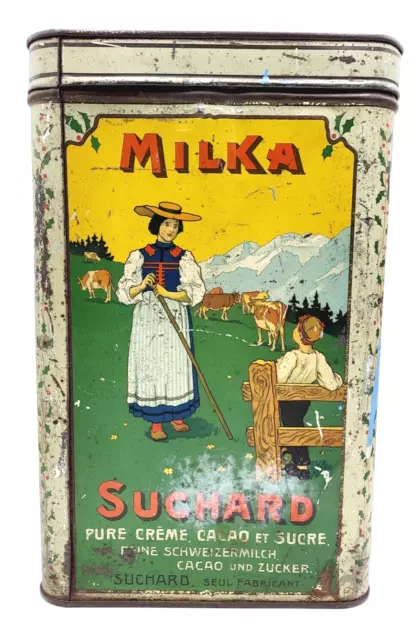 RARITÄT! Alte, Große Blechdose SUCHARD - CACAO MILKA um 1900, Schokolade/Werbung