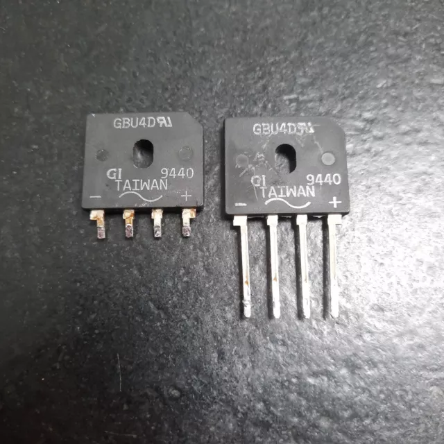 GBU4D Pont Diode Redresseur Simple Phase 200V 4A Lot De 2