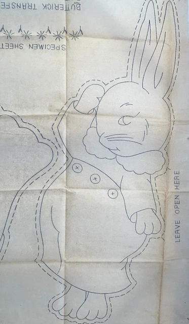 1920s Vintage Butterick Sewing Transfer Pattern 154 Uncut Stuffed Bunny Elephant