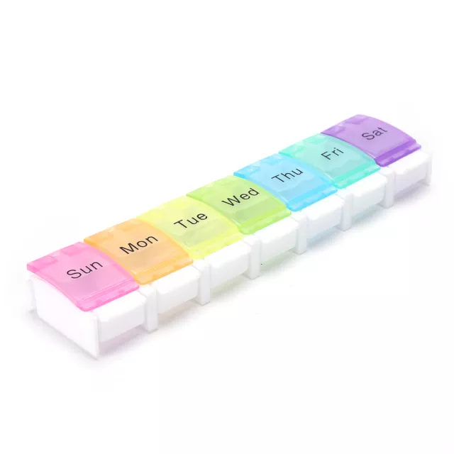 Scatola di pillole colorata organizzatore di medicinali 7 giorni custodia per tablet dispenser farmaci