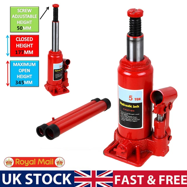 5 TON HEAVY Duty Hydraulic Bottle Jack Lifting Ram Car Van Truck