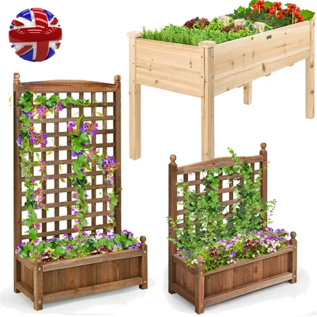 Free Standing Decking Patio Planter Garden Raised Bed Flower Vegetable Container