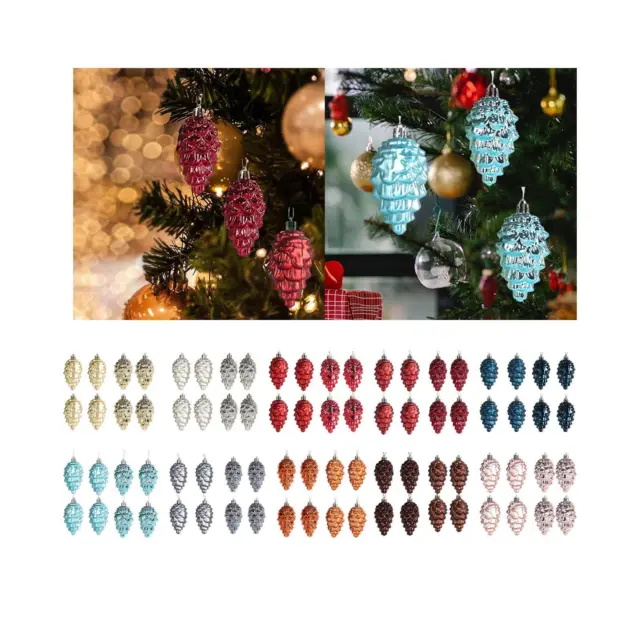 8x Pine Cone Ornaments Pine Cones for Decorating Mini Xmas Pendant Tree