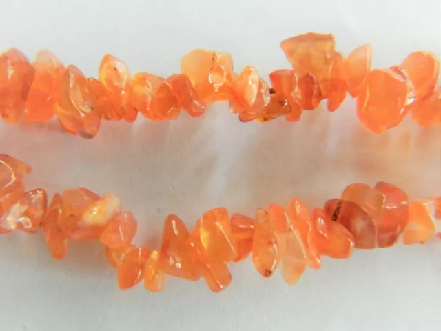 Carnelian, Lovely Small Nugget/Chip Beads 5-10mm x 3-5mm Approx, Bag Of 15