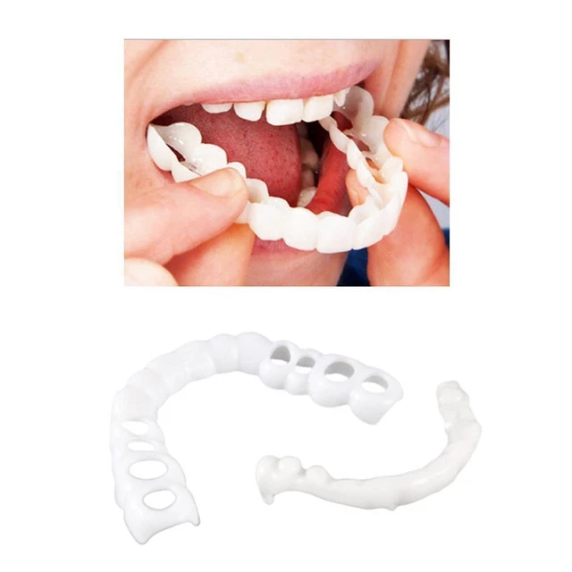 SILICONE UPPER/LOWER FALSE Teeth Dental Veneers Dentures Fake Tooth £3. ...