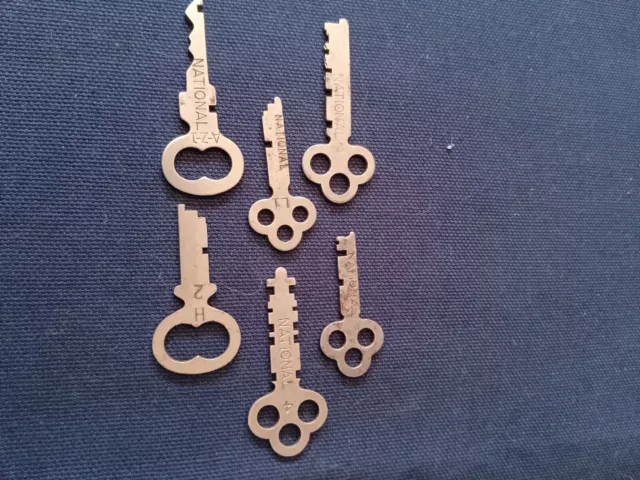 Lot of 6 National Cash Register Original Keys