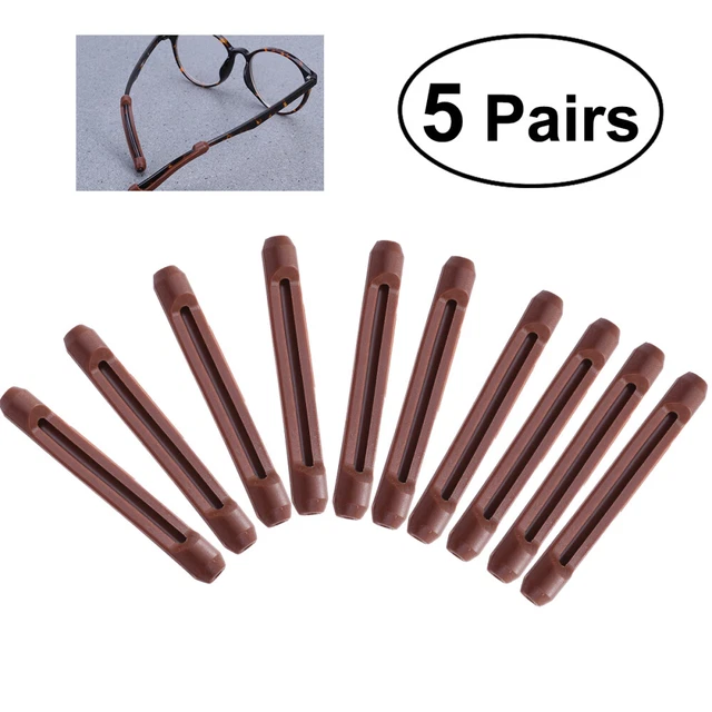 5 paia comodi ganci antiorecchi in silicone per occhiali da sole (marroni)