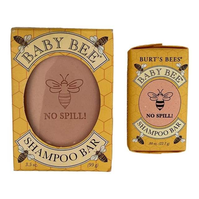 Burt's Bees Baby Bee Shampoo Bar Set No Spill Full Size & Travel Size New