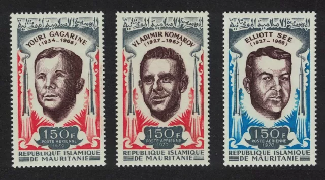 Mauritania Gagarin Komarov Lost Heroes of Space 3v 1970 MNH SG#365-367