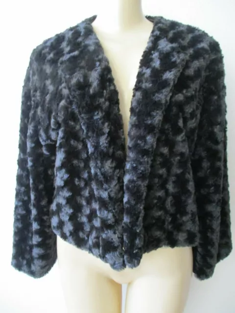 Kensie Dresses Black Faux Fur Long Sleeve Jacket Size L - Nwt