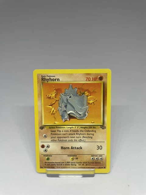 Rhyhorn 61/64 1st Edition Jungle Pokemon TCG