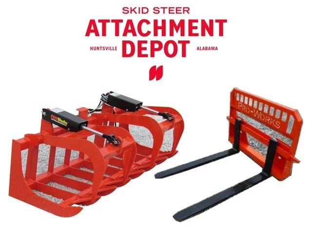 66" Root Grapple Bucket and 48" Long Pallet Forks Attachment Combo Quick Attach 66" Root Grapple Bucket and 48" Long Pallet Forks Attachment Combo Quick Attach